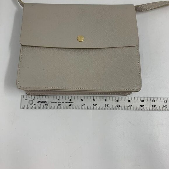 Isaac Mizrahi Women's Nolita Pebble Leather Accordion Bag Crossbody in Soft Gray - Picture 15 of 16